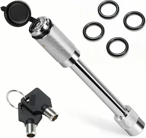 Premium Trailer Hitch Pin Lock with 5/8" Diameter for Class III/IV 2 Inch Receiver - Anti Theft Hitches Accessories – Anti Rattle Tongue Locking for Truck, Boat, RV Trailers (Silver, 3 Inch Length)