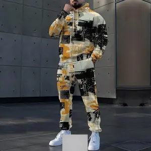 2025 American Style Trend Casual Sweatshirt Men's Suit Clothes Long Sleeve Pants Camo