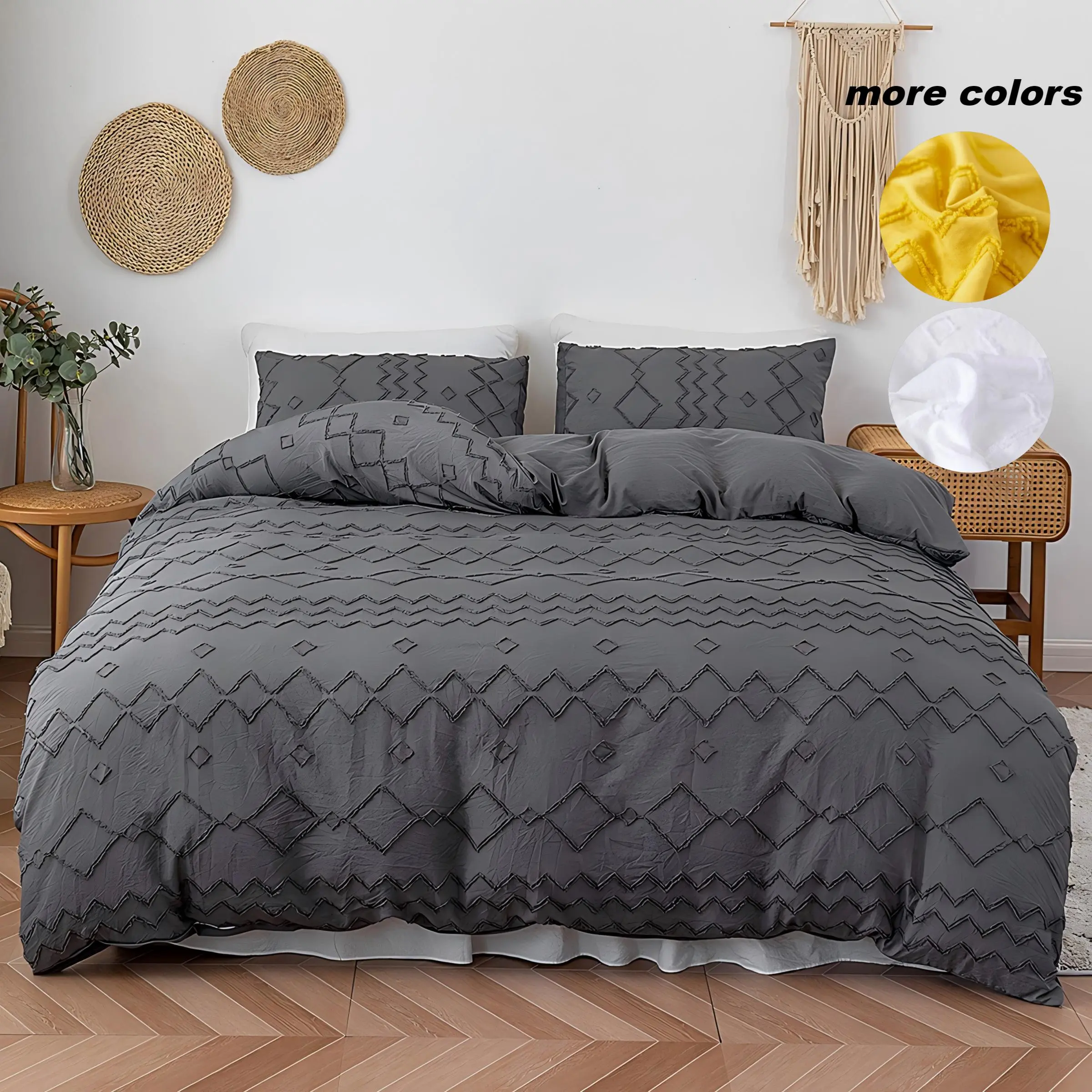 Geometric Pattern Duvet Cover Set, 2/3 Counts Including 1 Count Decorative Duvet Cover & 1/2 Counts Pillowcase without Filler, Soft Comfortable Bedding Set for Home Bedroom