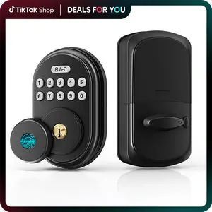Valentine's Day Gift EUERTE Fingerprint Door Lock 6-in-1 Keyless Entry with TT Lock App Control Electronic Touchscreen Keypad Deadbolt Biometric Smart Locks for Front Door Matte Black