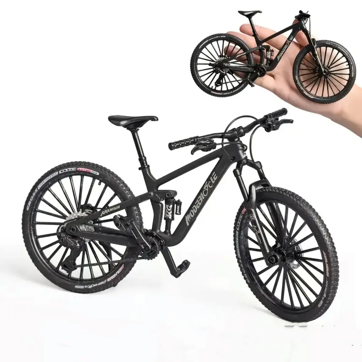 1pc New Alloy Mountain Bike Model, Dirt Bikes, Realistic Downhill Road Bicycle Toy, Party Gift, Birthday Present, Easter Small Gift, Fidget Gift
