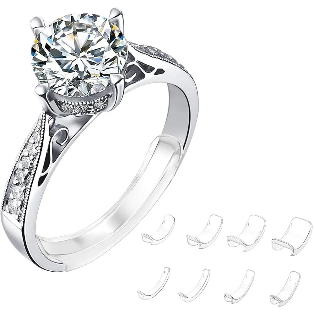 Invisible Soft Ring Cushion Set, 8-Piece Size Adjuster, Comfortable Diamond Ring, No Hand Injury, Jewelry Tool