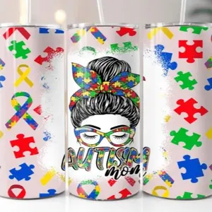 Autism mom | 20oz Skinny sublimation tumbler transfer print out (TRANSFER ONLY, NOT A FINISHED TUMBLER)