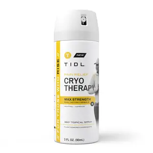 TIDL Max Strength Cryotherapy Spray - 16% Menthol + 11% Camphor. Extreme Dual-Action Cooling Pain Relief. Instant 360° Numbing Mist for Severe Back, Knee & Joint Pain. Plant Powered Recovery. 3 fl oz (90mL)