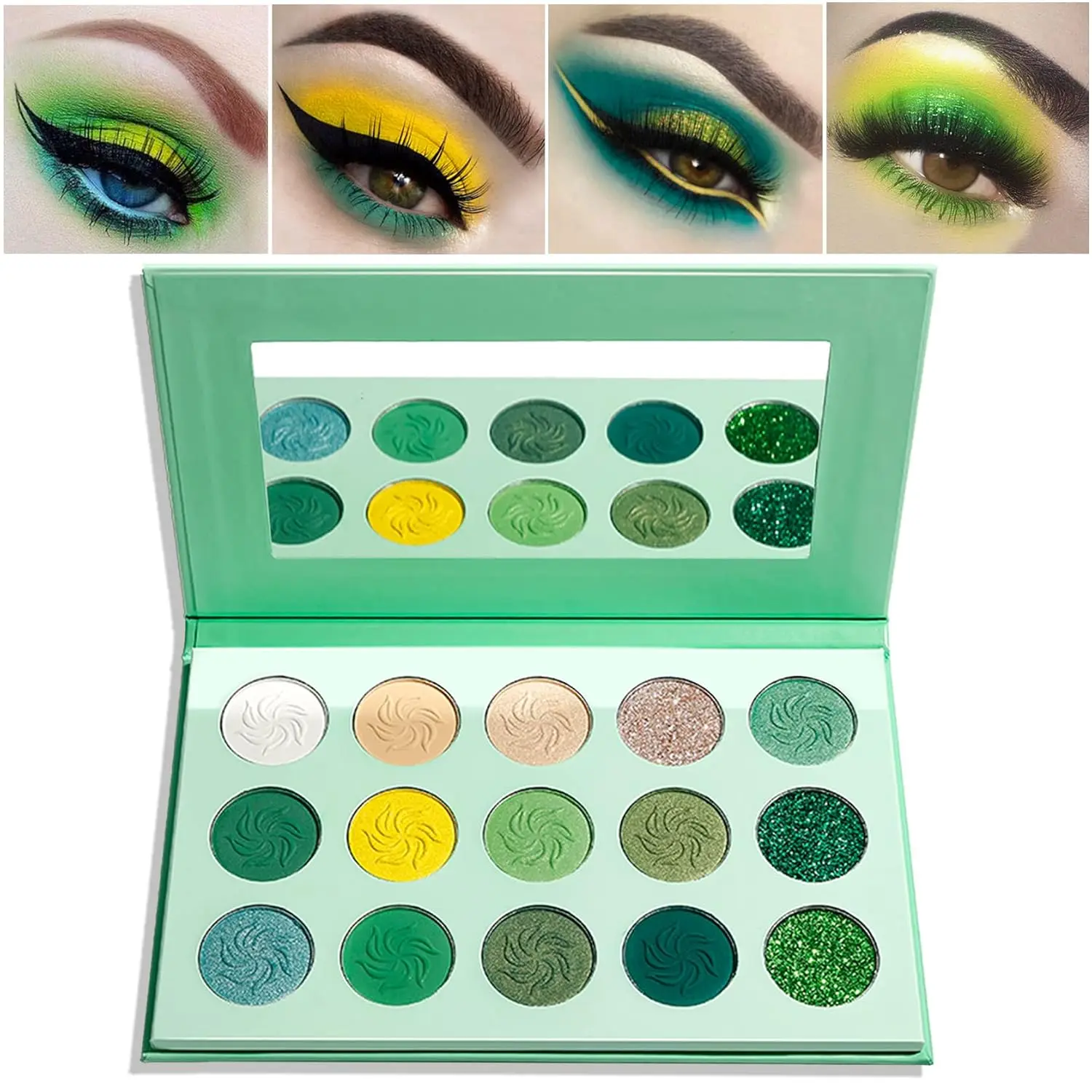 QIUFSSE 15-Color Purple Eyeshadow Palette, Affordable Quality Makeup Eyeshadow with Matte/Glitter Finishes, Highly Pigmented Blendable Long-Lasting Set for Women’s Christmas Halloween Cosmetics, Eye Palette, Eye Shadows, Makeup Palette Set