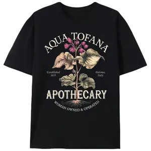 Aqua Tofana Apothecary Women’s Graphic Tee |   Unisex Vintage Dark History Casual T-Shirt |   Summer Witchy & Feminist Gift