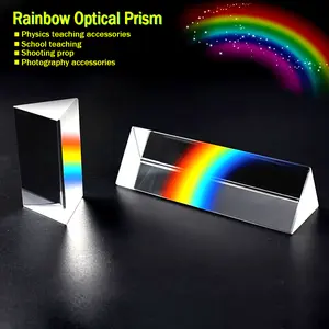 Premium K9 Glass Rainbow Optical Prism, Compact Portable Design for Physics Teaching, School Projects, Photography & Hobbies, Ideal Gift for Science Enthusiasts