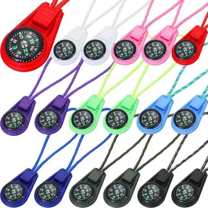Multi-Color Mini Survival Compass Outdoor Camping Hiking Pocket Compass Liquid Filled Mini Compass on Cord for Emergency Survival Kits Watchband Paracord Bracelet Necklace Key Chain
