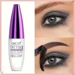 1-2pc Easy Peel-Off Eyebrow Gel - Waterproof, Sweatproof, Long-Lasting Black/Brown Tattoo Tint, Medium Coverage for All Skin Types