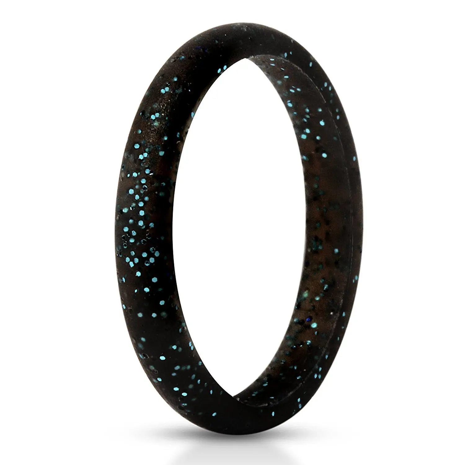 OIDEA Women's 2.7mm Slim Soft Silicone Ring, Thin Glossy Glitter Classic Band Stackable Liquid Silicone Rubber Band for Daily Wear & Workout, Soft Silicone Rings, Classic Band Rings