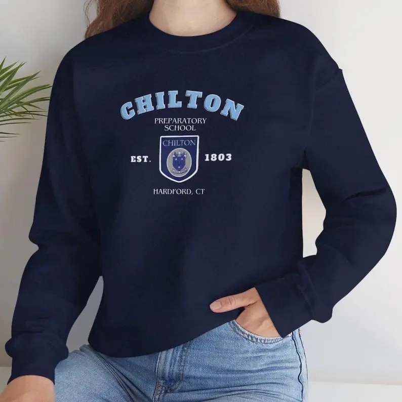 Gilmore Girls Chilton School Unisex Sweatshirt - Cozy TV Show Fan Apparel, Stars Hollow Gift, Lorelai Rory Jumper, Netflix Binge-Watching