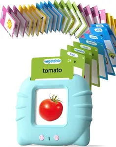 Talking Flash Cards for Toddlers 1-4 Year Olds Montessori Language Learning with 224 Words Pocket Speech Therapy Autism Playthings Children's Sensory Educational Device