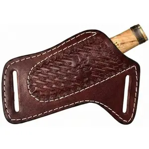 Handmade Leather Knife Sheath for Belt – Compact 4" Pocket Folding Knife Holder, EDC Tools Holster, Durable Carry Case for Everyday Knives, Brown