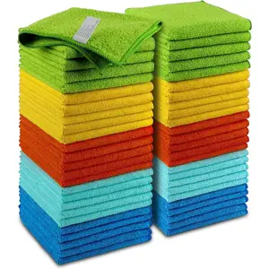 Microfiber Nylon Cleaning Cloths - 50 Pack, Premium All-Purpose Car Cloths, Lint-Free Dust Rags, Absorbent Cleaning Towels