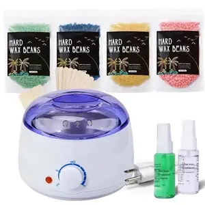 Hair Removal Waxing Kit, 1pc White Wax Machine,400g Hard Wax Beads, 30ml Pre Wax Treatment Spray, 30ml After Wax Treatment, 20 Wooden Sticks,Brazilian Waxing For Full Body, Bikini,Face, Eyebrow, Chest, Legs, Underarms, Arms For Women And Men