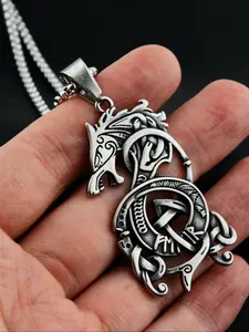 Vintage Viking Celtic Dragon Pendant Necklace, Punk Hip Hop Norwegian Style Accessory, Party Jewelry Gift for Valentine's Day, Mother's Day, Father's Day
