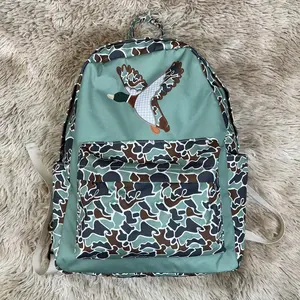 Hunting duck camo print kids boys back to school backpack