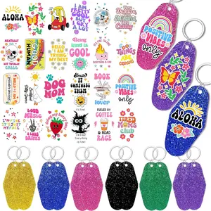 36 count Motel Keychains Blanks with UV DTF Stickers  Hotel  Novelty Funny Diy Cute   for Friends