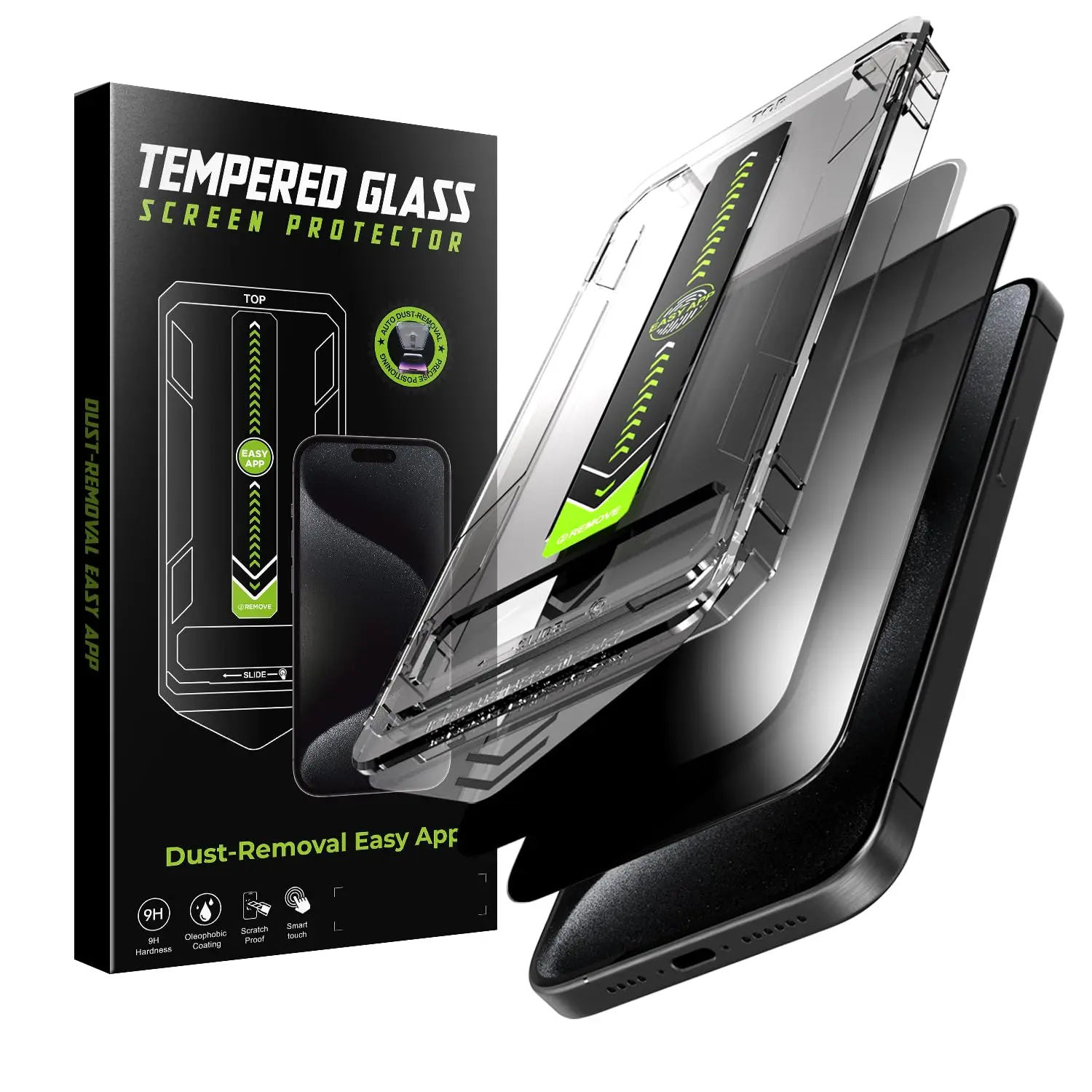 Tempered Glass Screen Protector Fit iPhone 17, iPhone 17 Pro, iPhone 16 Pro, iPhone 13, 9H Hardness Shatterproof Film, Military Impact Resistant, Ultra Responsive Touch, Alignment Installation Kit, High Definition Transparent Display Cover