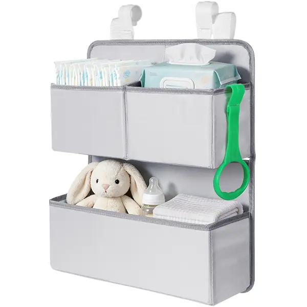Desque Hanging Diaper Caddy Organizer Crib Organizer–Spacious Baby Girl/Boy Nursery Storage Organizer for Changing Table, Playpen/Wall, door