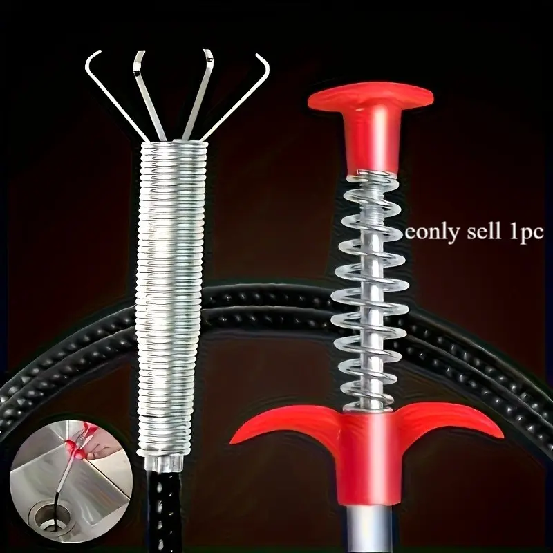Drain Pipe Unblocker Tool, Toilet Clog Remover, Home Use, Specialized Drain Cleaner with 4 Claws, Flexible Hand Clamp, Essential Plumbing Aid, Drain Auger, Sewer Auger