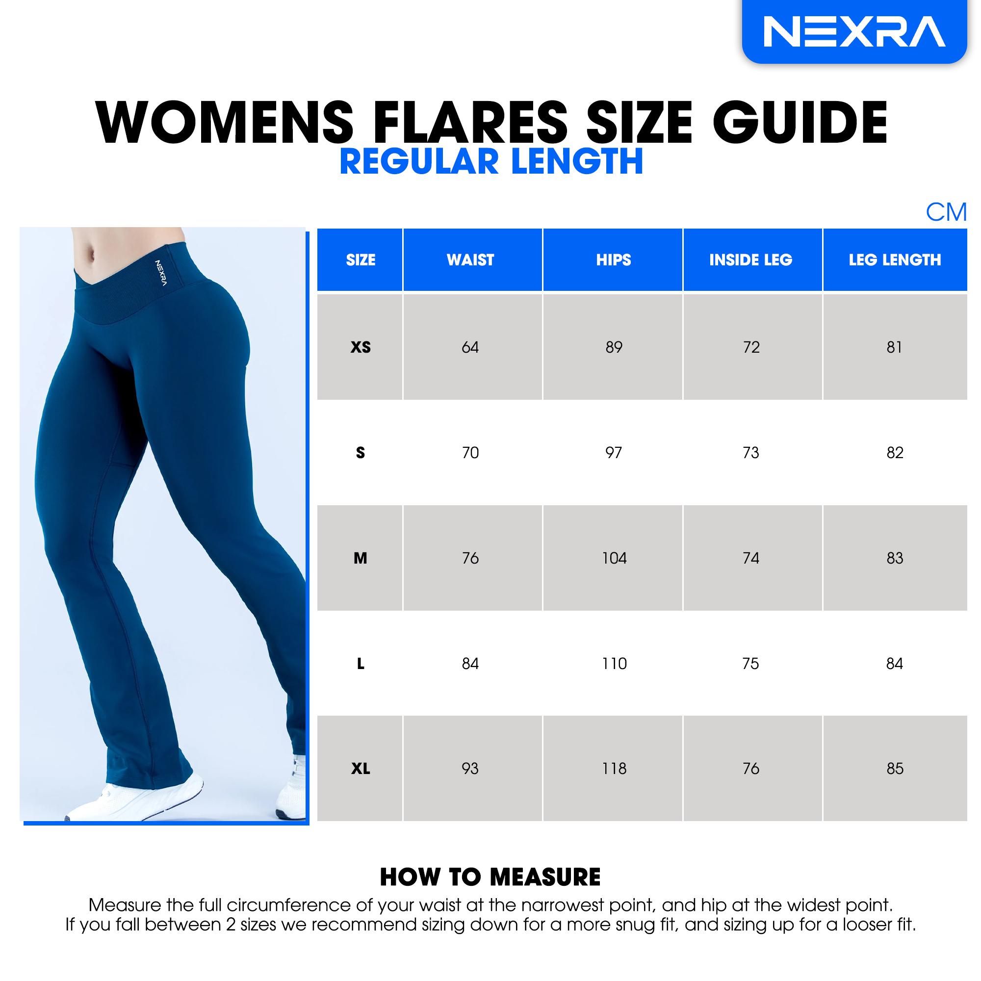 NEXRA Vision Flares Regular-Length Stretchy Gym Leggings - Athleisure Bottoms, Gym Running Bottoms, Training Leggings, Workout Legging Pants for Running