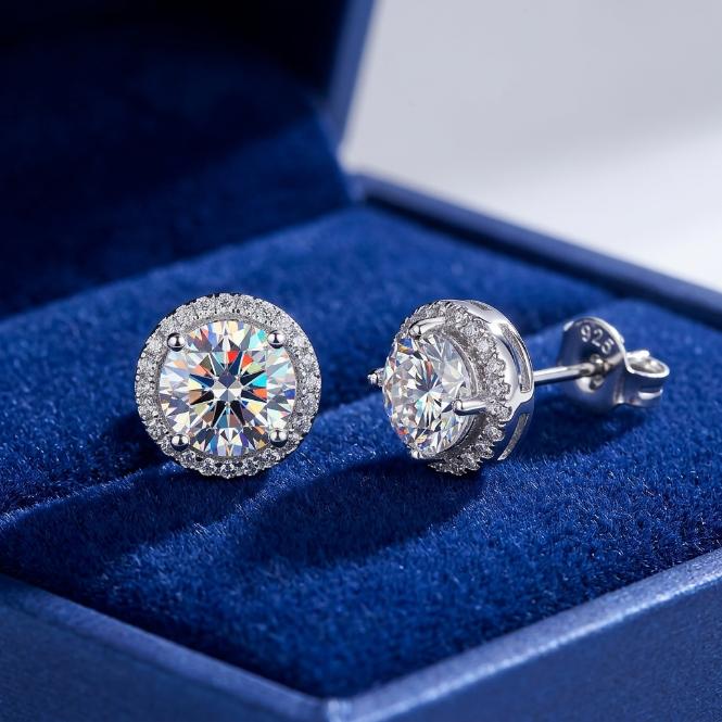 [2026 Trend Alert] Men's S925 Sterling Silver Round Cubic Zirconia Stud Earrings - Casual Sparkling Jewelry Gift for Him, Pretty Studs, High Quality Earrings