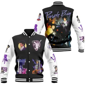 Purple Rain Inspired Varsity Jacket Music Icon Style, Retro Rock Streetwear, Trendy Gift Outfit