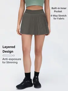 Molitree Womens Cotton Linen Skorts Casual Cute A-Line Mini Skirts with Ruffle Inner Waistband Athletic Shorts Activewear