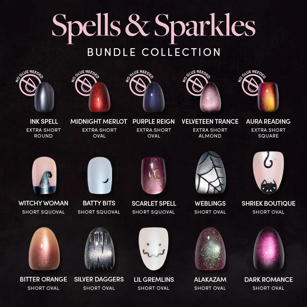 Glamnetic Spells & Sparkles Press-On Nail Bundle Collection - Multiple Bundle Options Glamnetic Spells & Sparkles Press-On Nail Bundle Collection - Multiple Bundle Options