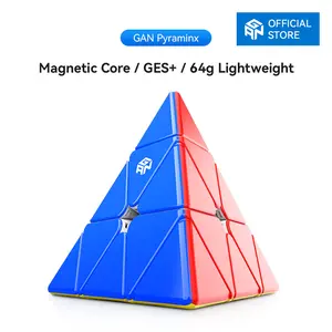 【Official Store】GAN Pyraminx Cube Magnetic Speed Puzzle 36 Magnets Cube Stickerless Triangle Cube Standard Size