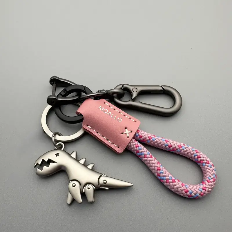 Men's Leather Woven Rope Metal Keychain - Fashion Accessories Adults, Car Accessories, Purse Decor, Boyfriend Birthday Gift for Summer Outfits, Aesthetic Keychain, Multi Purpose Keychain backtoschool