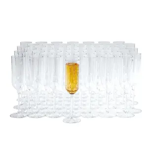Bulk  50 Ct. Clear Plastic Champagne Flutes