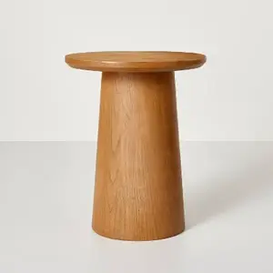 Hearth & Hand Magnolia Wood Side Table Round Traditional Rustic Aged Oak