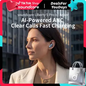 soundcore Liberty 5 Pro by Anker, Guinness World Records-CertifiedCall Quality, ANKER Thus AI Chip, Active Noise Cancelling Wireless Earbuds, Crystal-CTear Calls for Noisy Environments #DealsForYouDays, #SummerWins