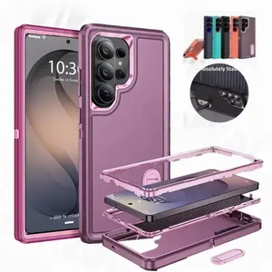 HAY Case For Samsung Galaxy S26 Ultra S25 Edge S24 S23 A16 A56 Body 3 in 1 Shockproof Heavy Duty Anti-Scratch Rugged Kickstand Cover