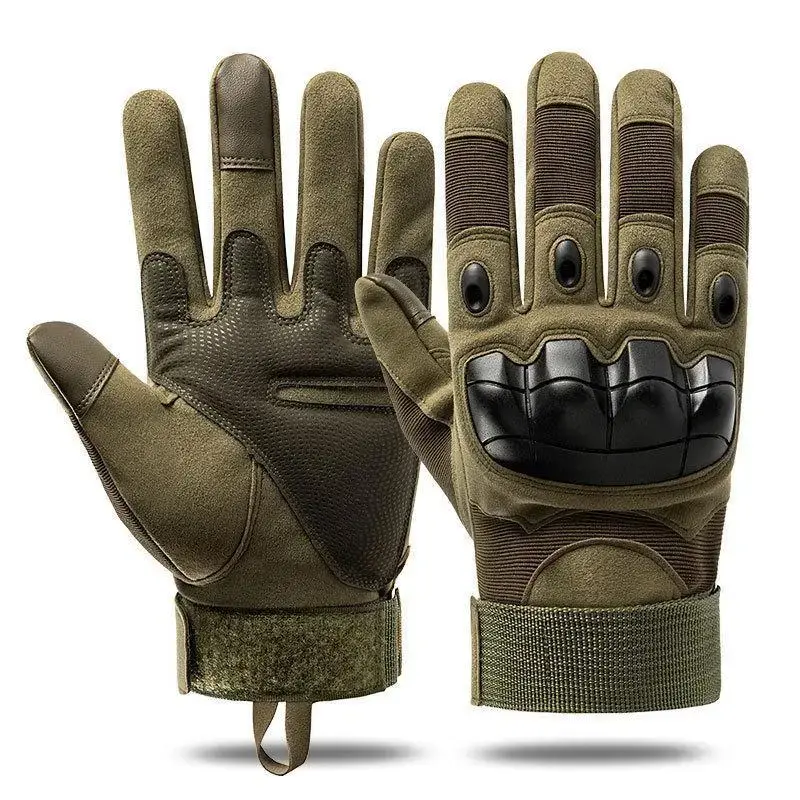 Men’s Tactical Full‑Finger Gloves, Durable Motorcycle Biker Accessory, Touch‑Screen Compatible Non‑Slip Breathable Work Gloves, Shock‑Absorbing Knuckle Protective Gear, Ideal For Outdoor Sports, Riding, Daily Work & Practical Father‑Day Gift