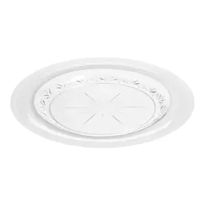 Clear Floral Round Disposable Plastic Dinnerware Value Set