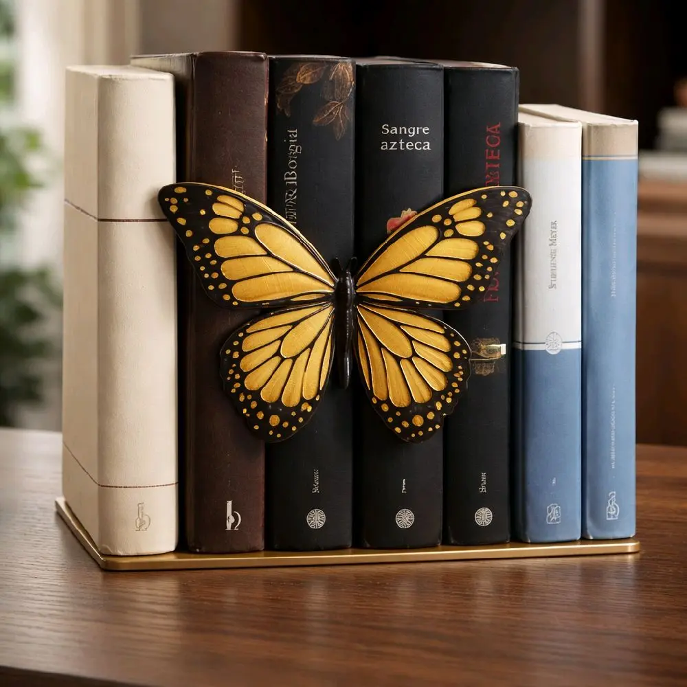 Butterfly Spine Book Decor, Monarch Style PLA Book Holder | Decorative Book Organizer for Shelves, Home Decor, 3D Printed