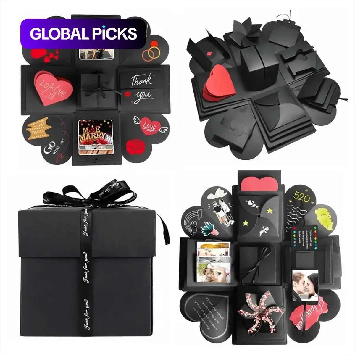 DIY Surprise Gift Box and Love Memory Scrapbook, Themed Album Box for Wedding, Birthday, Anniversary, Valentine's Day and Christmas Gifts #GLOBAL PICKS