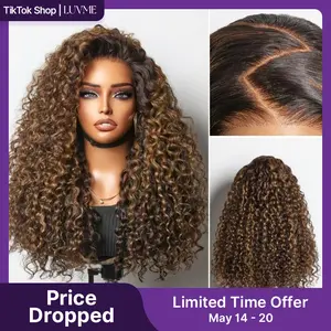 [New Arrival]Luvme All-Day Comfort™ Wig PartingMax Brown Highlights Funmi Curly 7x6 Closure HD Lace Glueless Wig Pre Cut Lace Limited Time Offer TikTok Exclusive #luvmenewarrivals