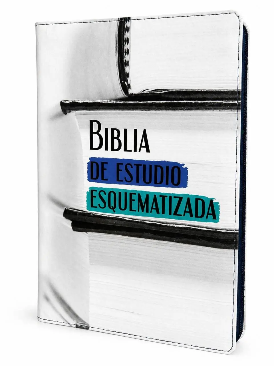 BIBLIA DE ESTUDIO ESQUEMATIZADA RVR 1960 Tapa imitación cuero, canto plateado con indice.