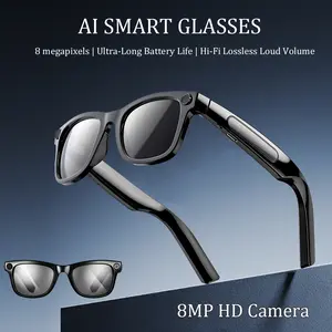 Smart AI Camera Glasses with 8MP Photochromic Lenses ,Button Touch Adjustment for Travel Outdoor Adventures Hands-Free Photography 160+Languages Real-Time Translation Bluetooth Wireless Wearable Video Recording UV Protection ,Black Friday & Cyber Monday