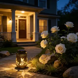 Solar Powered Hummingbird Design Can Light, Outdoor Waterproof Garden Decoration, Hanging Metal Lantern with Hooks, Suitable for Decorating Yards, Lawns, Terraces, Gardens