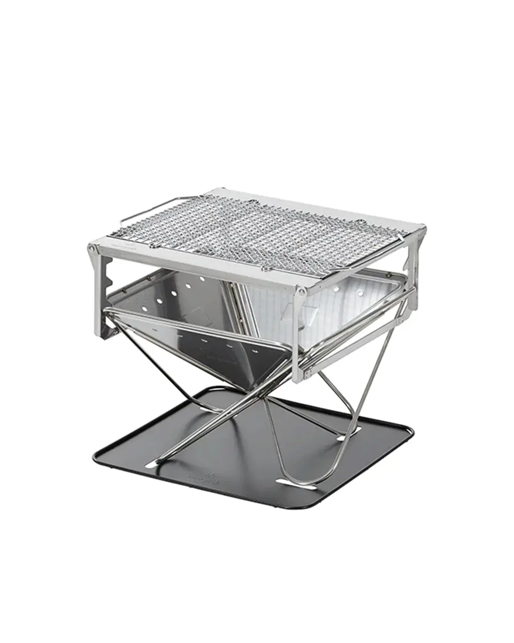 Snow Peak Takibi Fire & Grill Set - Portable Stainless Steel Fire Pit with Clear Design and Durable Base
