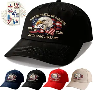 250 Anniversary USA Hat for Men Women,Printed Adjustable Baseball Cap,250th Years Gift for Husband,Veteran