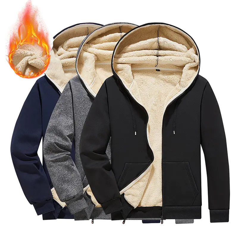 Men's Casual Sweatshirts, Thick Lambswool Fleece-Lined Pullover Hoodie for Couples, Everyday Sport Activewear