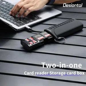 Desiontal DK-10 High-Speed SD Card Reader USB 3.1 Type-C SD/TF/SIM Card Carrying Case for Cameras, Smartphones, Drones NONE