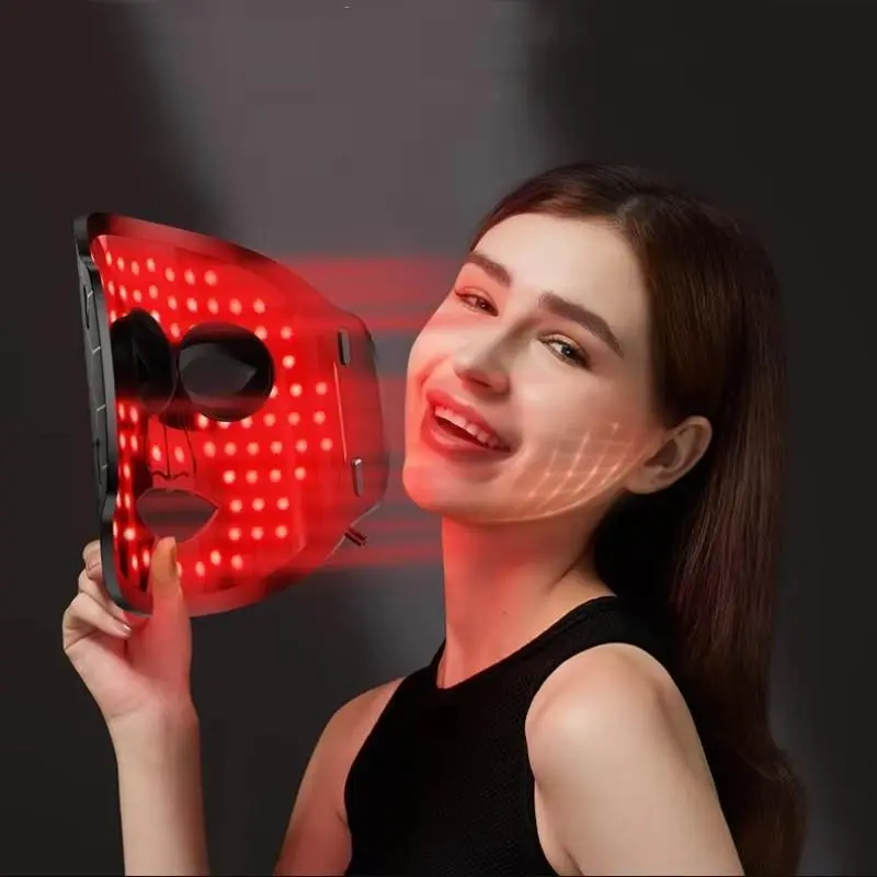 Red Light Therapy Face Mask for Anti-Aging and Radiant Skin, 7-Mode Portable Facial Beauty Instrument with 96 LEDs, 630nm Red & 850nm Infrared Light, Red Light Therapy Mask