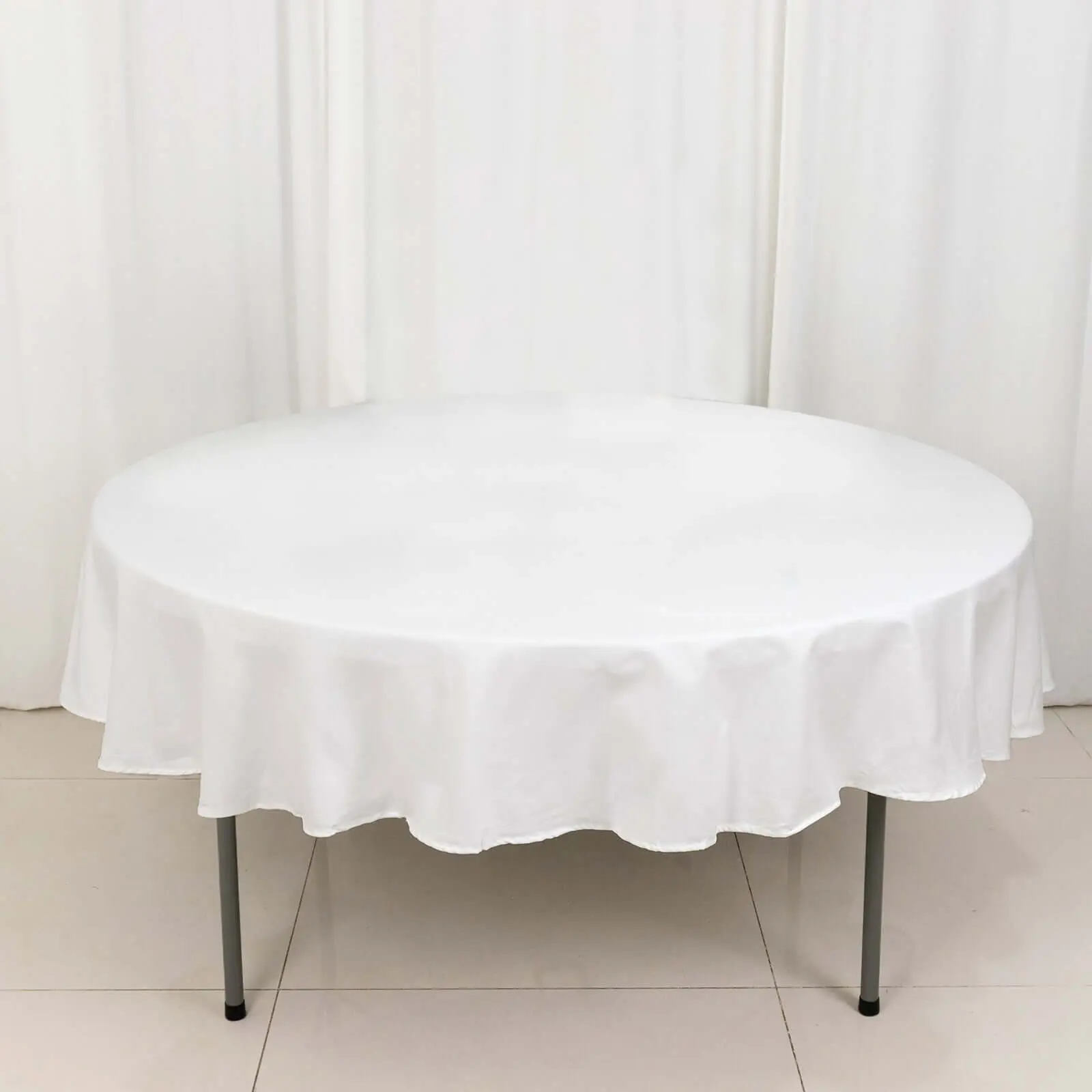 100% Cotton Washable 90" White Round Table Tablecloth - Breathable Soft Outdoor Tablecloth for Birthday, Wedding Stylish Tablescapes